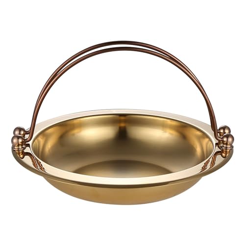 Olla de Acero Inoxidable Premium para Paella Japonesa, sukiyaki, sartén de Acero Inoxidable, Olla Caliente Antiadherente, Wok Chino, Utensilios de Cocina para Acampar, Olla práctic