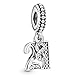 PANDORA 21st Celebration Dangle Charm - Compatible Moments - Sterling Silver with Clear Cubic Zirconia - Gift for Her - Jewelry for Women with Gift Box