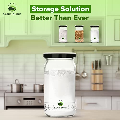 Image of SAND DUNE Storage Glass Jar Set, Transparent | BPA Free | Storage Jar Containers /Barni for Kitchen for Aachar Pickle, Dry Fruits and Spices (300 ml, Pack of 3)