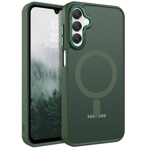 Coque Samsung A15 5G compatible Magsafe et antichoc vert mat - BENTOBEN