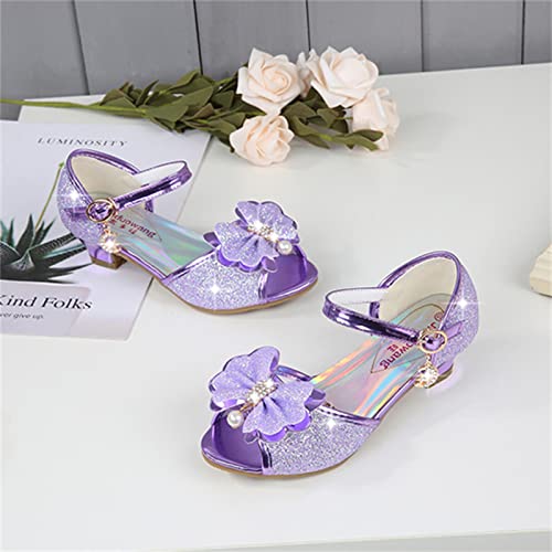 OMEARK Ballet Flats for Girls Toddler Princess Kids Party Dress Shoes Open Toe Rhinestone Bow Ankle Buckle Sandals Soft Wear-Resistant for Wedding Flower Little Kid/Big Kid3