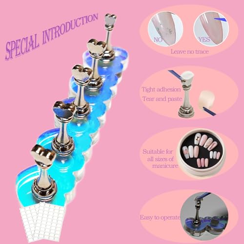 2 sets Soporte para Uñas Elegante Aurora con 100 Cintas miniatura 5