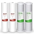 20" x 4.5" PP and CTO Water Filters 5 Microns SimPure Sediment and Carbon Whole House Water Filters