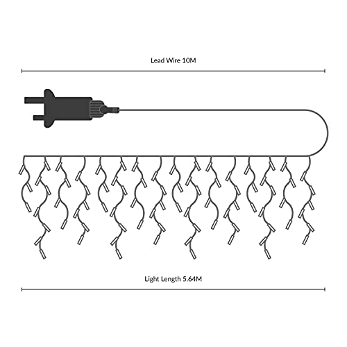 The Christmas Workshop Warm White Icicle LED Christmas Lights/Mains Powered with 8 Functions/Indoor or Outdoor Fairy Lights for Home, Weddings and Gardens (240) - Image 7