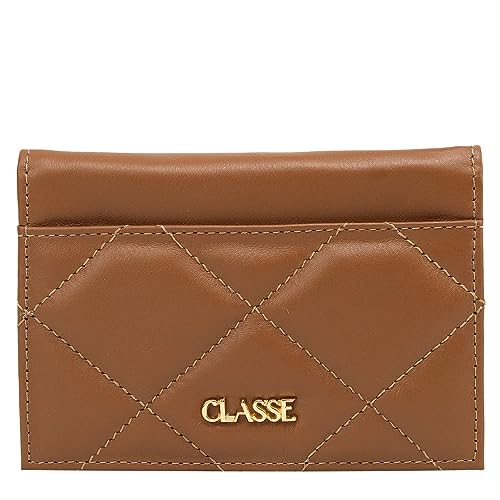 Carteira Feminina Classe Couro F386 Porta Cartão Documento Cor:Marrom