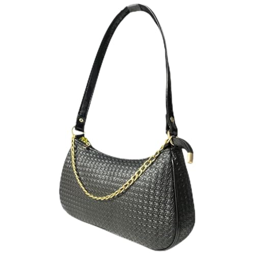 Image of DAISY STAR Woven Textured Shoulder Bag with Gold Chain Detail II Shoulder Handbag for Girl & Women II