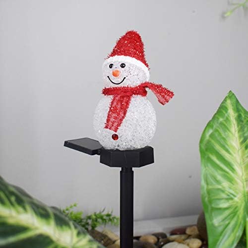 AAOTE Solar Garden Light, Outdoor Waterproof Snowman Solar Garden Stake Light voor Patio Yard Walkway Decor (rood) photo 2