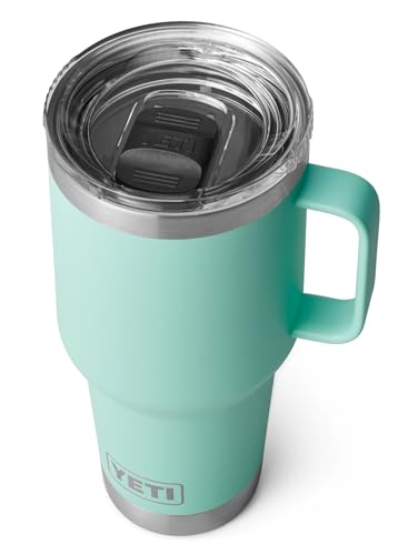 YETI Rambler Travel Mug, Stainless Steel Vacuum Insulated Mug with Stronghold Lid, Seafoam, 30 oz (887 ml)