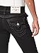 True Religion Men's Ricky Big T Straight Leg Jean with Back Flap Pockets, Body Rinse Black, 34W X 34L