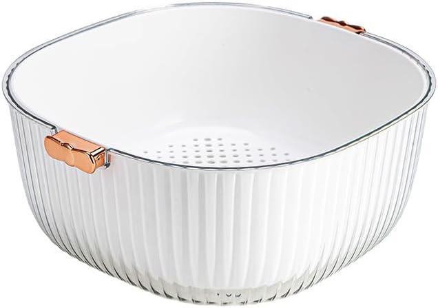 White vegetable washing basket