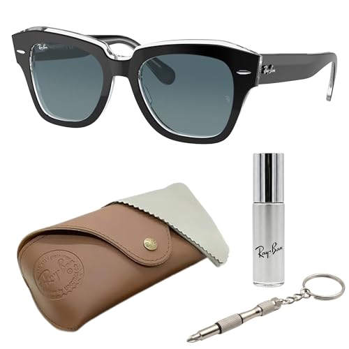 Image of Ray-Ban RB2186 STATE STREET Square Shaped Sunglasses for Women with Official RAYBAN Eyewear Kit