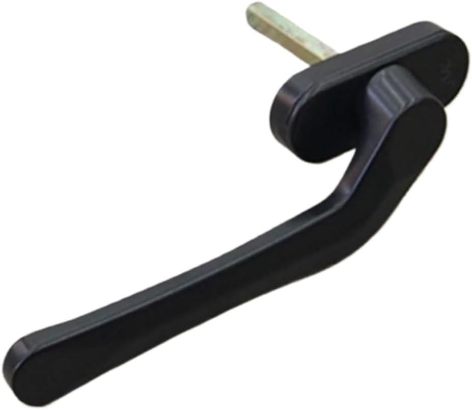 Window Handle，Casement Locking HandleLockable Window Handle,Screen Window Handle Folding Door Sword-Shaped Thin Flat Square Steel Handle(Black,Right Open)