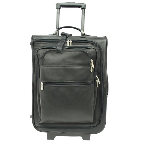 Piel Leather 19 Inch Multi-Pocket Wheeler, Black, One Size