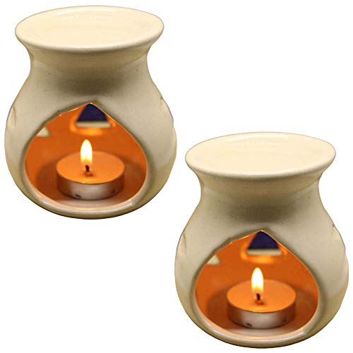 Kc Kullicraft White Ceramic Aroma Diffuser Oil Burner Clay Lamp Wax Warmer...