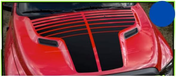 Hood Blackout Racing Stripes Style 4 - FITS 2009-2018 Graphic Vinyl Decal Sticker Compatible with Dodge Ram Sport2009-2018 (Gloss Black)