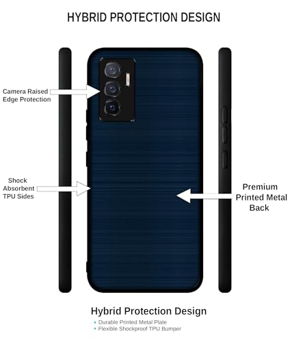 Image of Blue Line Design Premium 2D Printed Metal Back Case Cover for Vivo V23E 5G / Y75 4G