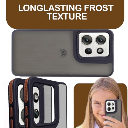 Image of A rtistque Frosted Ultra Matte Back Cover Case for Motorola Edge 50 5G | Smooth Sides with Grip | Shockproof TPU Protective Design | Raised Camera Edges | - Brown