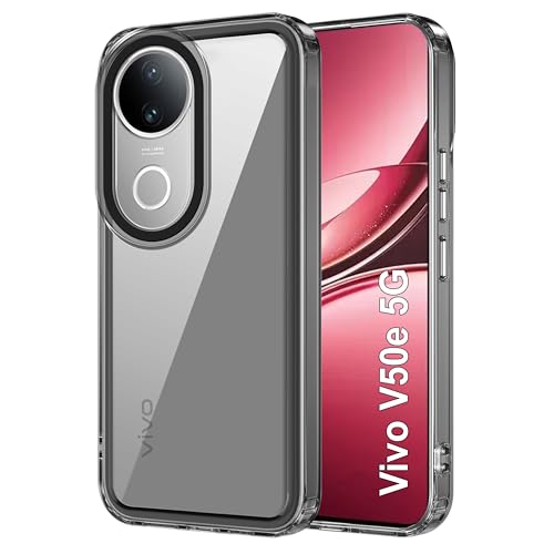 Image of Zapcase Back Case Cover for Vivo V50e 5G | Compatible for Vivo V50e 5G Back Cover | Case Cover with Camera Protection | (TPU + PC | Translucent Black)
