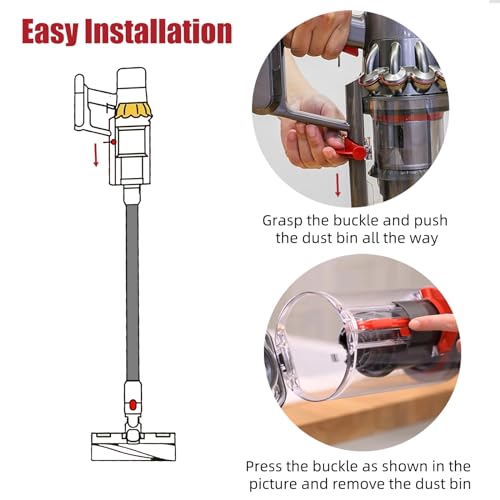 Image of Dust Bin Replacement for Dyson V11 V15 SV14 SV15 SV22 Vacuum Cleaner, Large Bin for Dyson No. 970050-01 and No. 965443-01