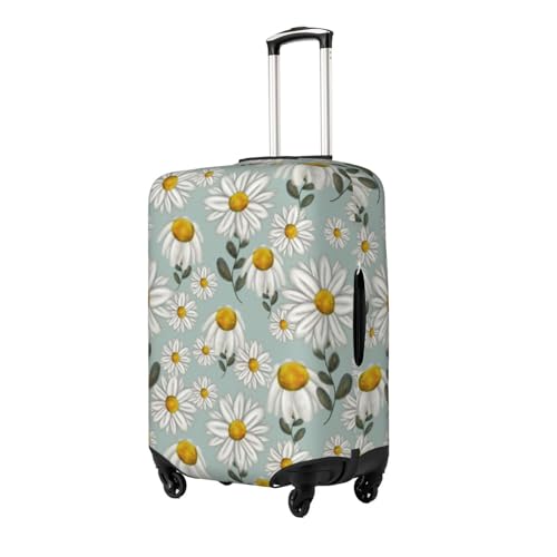 Spandex Travel Luggage Cover,Watercolor Daisy Flowers Suitcase Protector Bag Dust-Proof Washable Suitcase Cover2