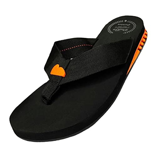 Chinelo Masculino Com Salto DuRio Air Para Esporão Fascite Plantar Ortopédico Vegano Original (Laranja, Médio, br_footwear_size_system, adult, numeric, numeric_42)