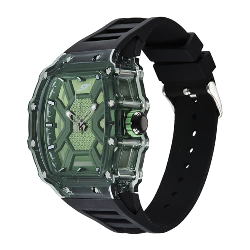 Image of SF Maiden Voyage Sport Watch Quartz Analog with Green Dial Black Silicon Strap Watch for Men - 77178PP06W