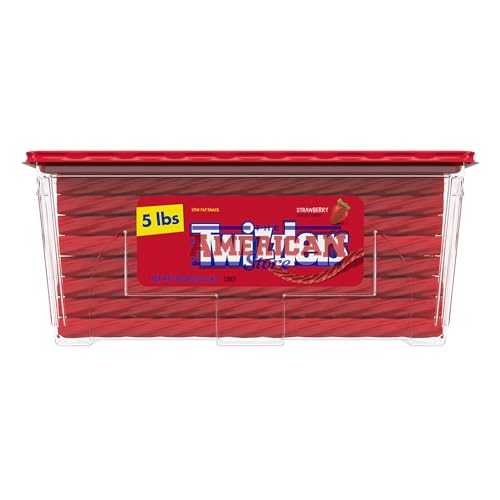 Twîzzlèrs Strawberry Twists Licorice Style Low Fat Candy Tub I 5lb (2.2kg) I US Import