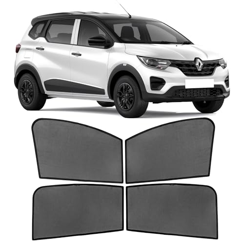Image of AutoStory Custom Fit Black Mesh Car Sunshade for Triber | UV & Heat Protection Car Window Curtains | Privacy Car Sun Shade | Breathable Vehicle Specific Side Window Shades