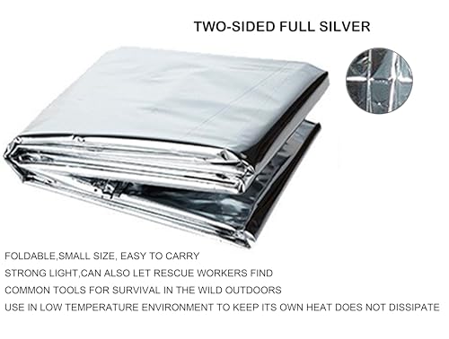 Image of Portable Survival Blanket, Windproof Warmth Outdoor Winterization Emergency Blanket for Camping Hiking Traveling