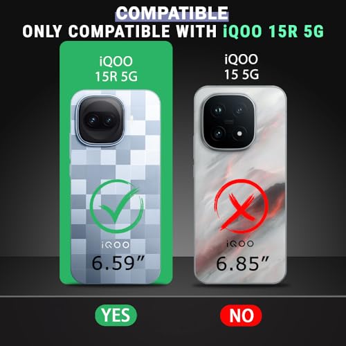 Image of TheGiftKart Hybrid Shockproof Back Cover Case for iQOO 15R 5G Compatible with MagSafe | Hard Back Cover Case for iQOO 15R 5G (PC & TPU, Translucent Smoke Matte Back, Black Sides)