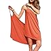 Baonmy Womens Bikini Cover up Spaghetti Strap Backless Beach Dress Swimwear (Orange)