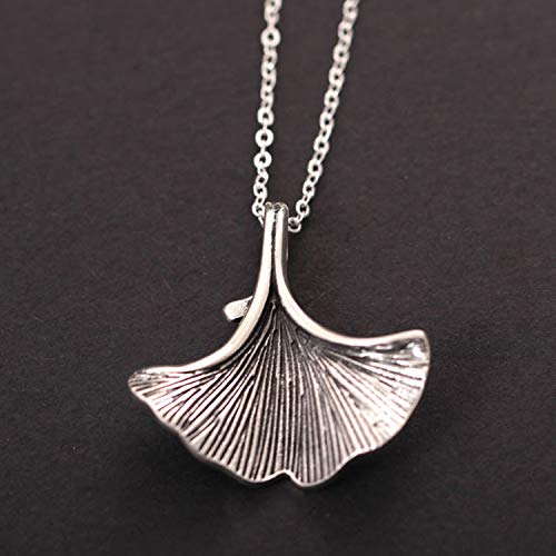 XAYN S925 Silver Item Handmade Old Ginkgo Leaf Necklace Female Short Clavicle Chain Thai Silver Jewelry Summer Clavicle Chain Small Fresh Necklace B