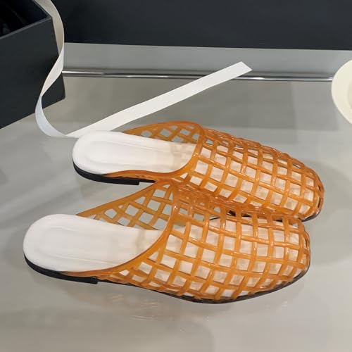 Clear Jelly Shoes for Women Slip on Closed Toe Flats Sandals Jelly Mesh Slides Comfortable Summer Beach Slippers2