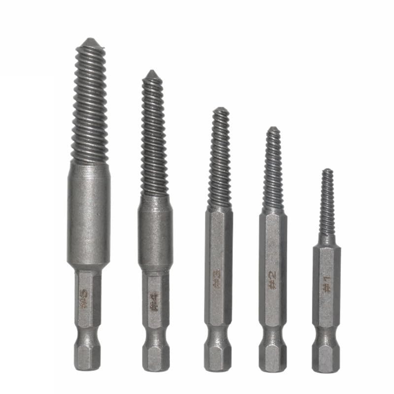 Juego de 11 extractores de tornillos, kit de extractor de pernos de vástago hexagonal, herramienta profesional de extracción de tornillos dañados para pernos rotos, brocas extractoras de acero de alta