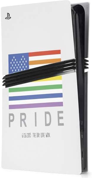 Skinit Decal Gaming Skin Compatible with PS5 Pro Console - Vertical Rainbow Flag Design