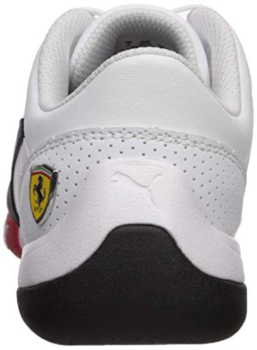 PUMA Puma Unisex-Adult Ferrari Kart CAT Sneaker, White Black-Rosso Corsa, 8 M US