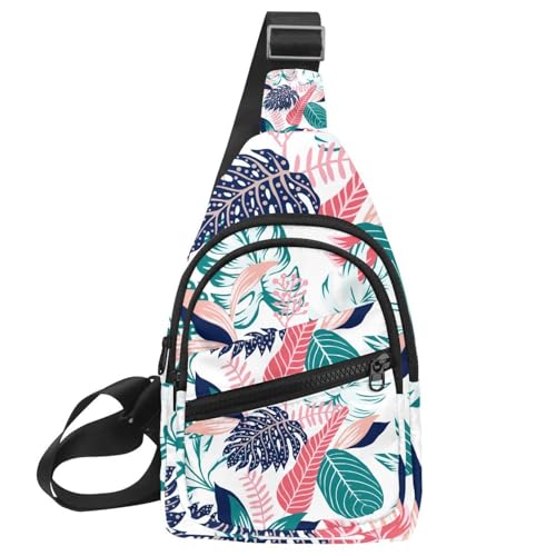 Sac de poitrine réglable anti-encombrement avec motif tropical coloré