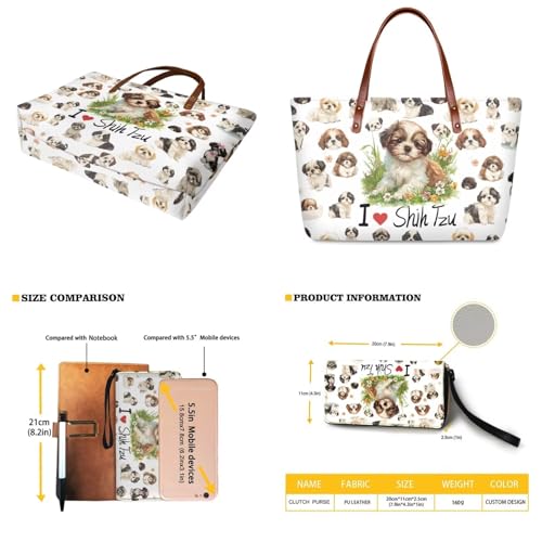 Top Handle Purse for Women, Large Tote Handbag With PU Wallet Set3