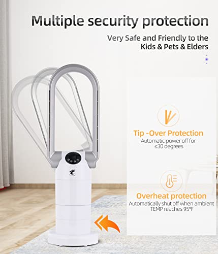 Bladeless Tower Fan & H13 Hepa Air Purifier & 1500W Space Heater 3In1, 120° Swing & 210° Tilt Head Table Fan, 29In. 35W Desk Fan With Remote, 9 Speeds 9H Timer Air Circulator For Home Office, W/S… #TOP5