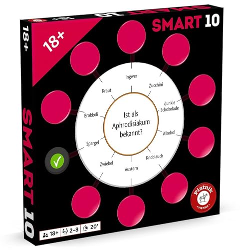 Piatnik Smart 10 Zusatzfragen 18+ Schwarz und Rot