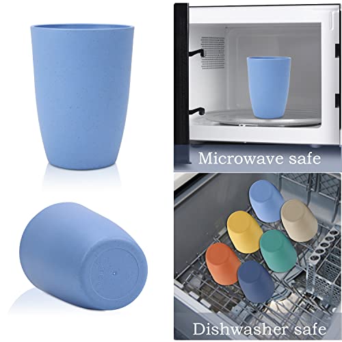 Homienly Wheat Straw Cups 6 Pcs Plastic Cups 12 Oz Unbreakable Drinking Cup Reusable Dishwasher Safe Water Glasses With 6 Colors #TOP5
