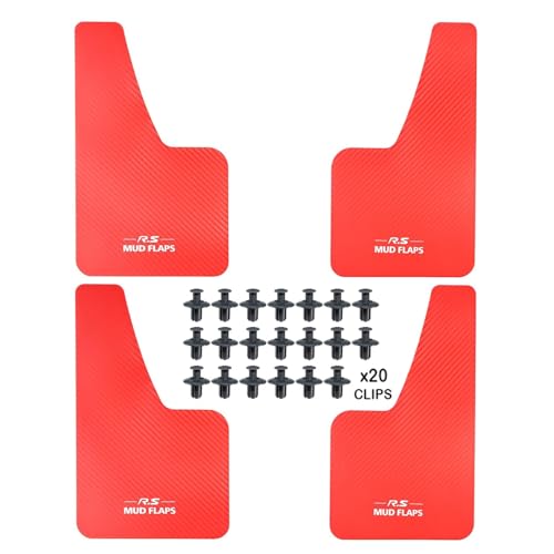 Garde-boue universels en fibre de carbone rouge look sport premium pour voiture