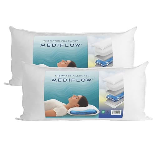 sleepling 190022 Komfort 100 Kopfkissen | Ökotex | waschbar bis 60 Grad | Made in EU | Füllmengengarantie | Größengarantie | 40 x 80 cm, weiß 6 Mediflow 5201 Das Original Wasserkissen im Doppelpack 40x80cm, Weiß