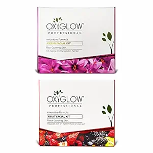 Kesar Fairness Glow Facial Kit 260 Gm & OxyGlow Herbals Fruit Facial Kit 260 gm (Combo Pack)