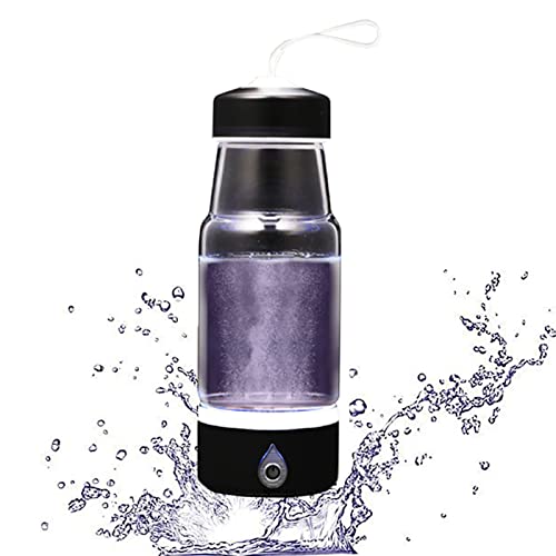 Hydrogen Negative ION Water Ionizer Hydrogenated Water Bottle Alkaline Energy Cup Anti Aging Antioxidant High Borosilicate Glass Make Hydrogen Content Up to 1200-1500 PPB 420 Ml