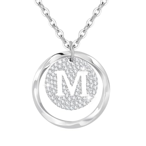 Tusuzik Regalo Natale Donna Collana con Iniziali dalla A alla Z per Donna in Argento Sterling 925 Collana Personalizzata con Lettera in Argento Gioiello Regolabile per Natale e Compleanno