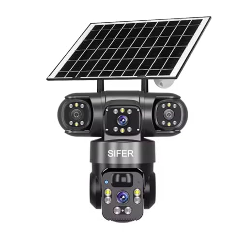 Image of SIFER 5 MP Full HD Triple Lens Solar CCTV Camera | Night Vision | 4g sim Solar CCTV Camera 360 Outdoor | Motion Detection | 2-Way Audio | Cloud & SD Card Supported