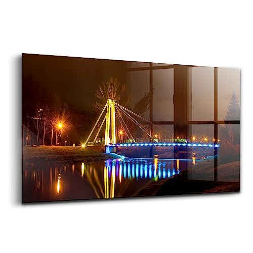 Verre d'art pour l'intérieur Wallfluent peinture décoration murale paysage pont 140x70cm