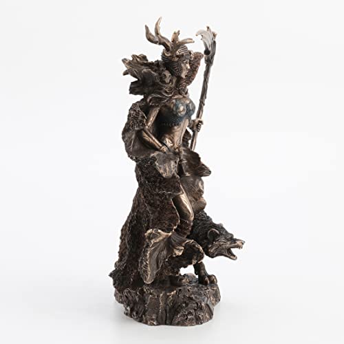 Estatua Hel Diosa Nórdica del Inframundo Bronce 10.4 pulg miniatura 3
