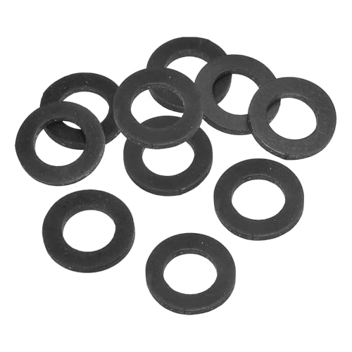 PATIKIL M16 Rubber Flat Washer, 10 Pack 16mm ID 27mm OD 3mm Thick Sealing Spacer Gasket Ring for Faucet Pipe Water Hose Fastener Bolt, Black